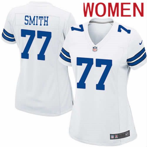Women Dallas Cowboys #77 Tyron Smith Nike White Team Game NFL Jersey